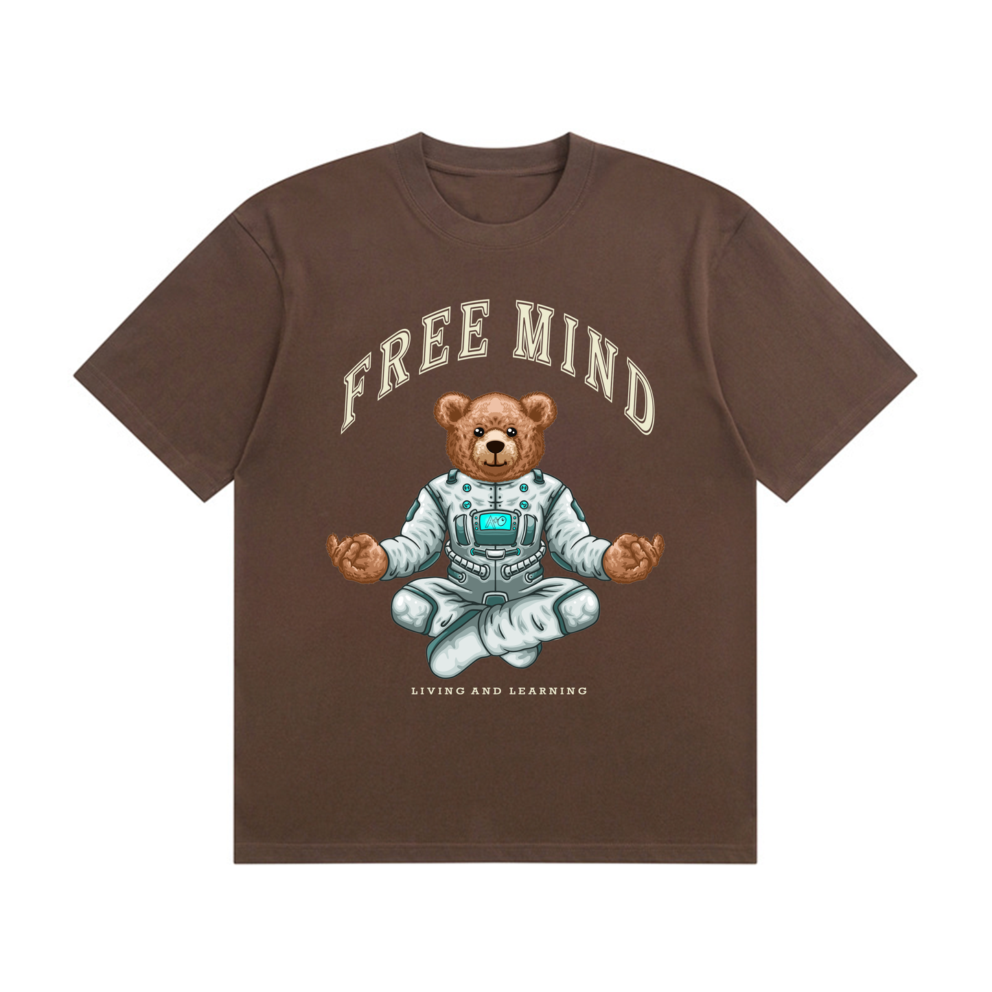 FREE MIND - OVERSIZE BROWN TEE