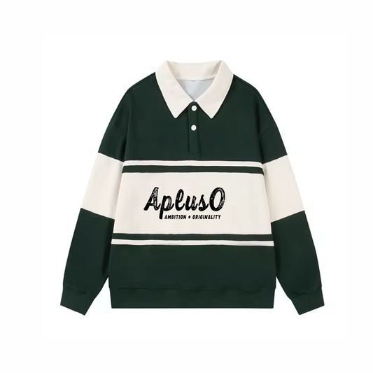 APLUSO STRIPED POLO SWEATSHIRT