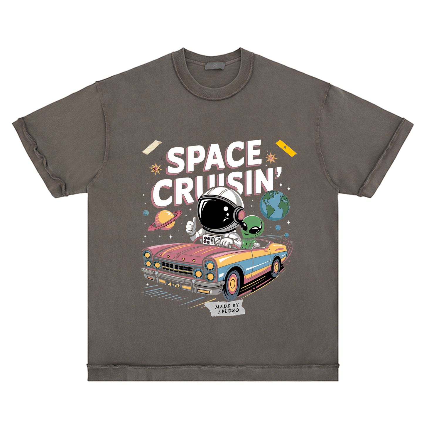 Reverse Inside-Out Oversize Tshirt (Khaki Brown)