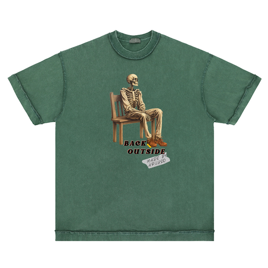 REVERSE TSHIRT- BACK OUTSIDE SKELETON GRAPHICS TEE