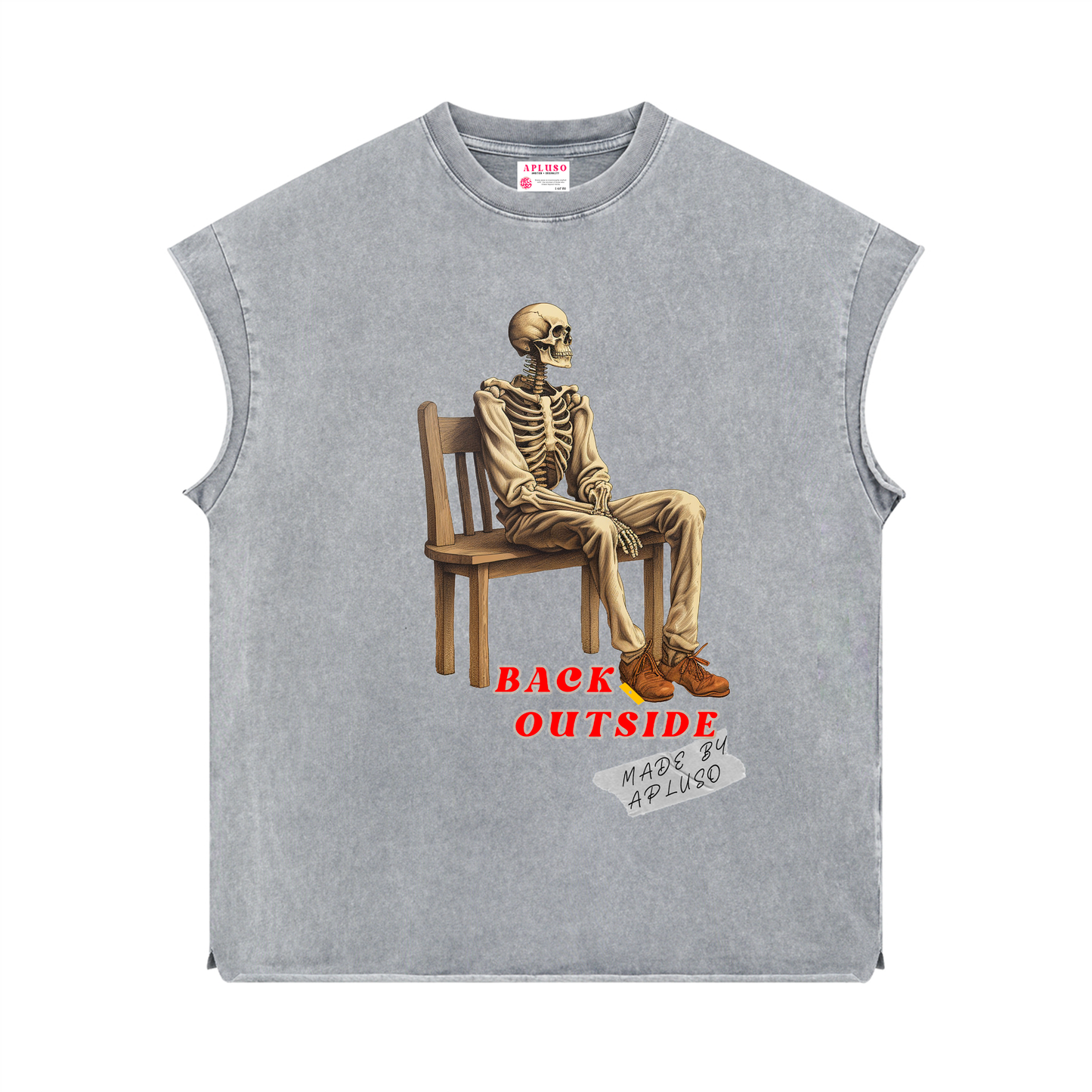 SLEEVELESS TANK TOP- LIGHT GREY