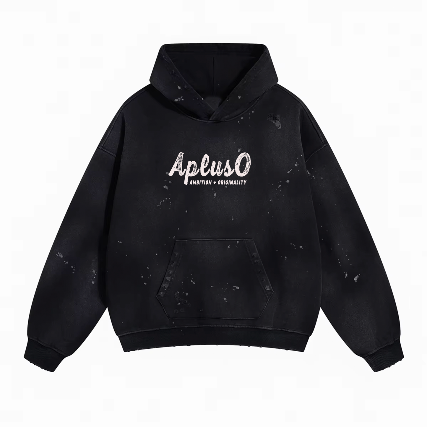 DISTRESSED DYED PULLOVER HOODIE