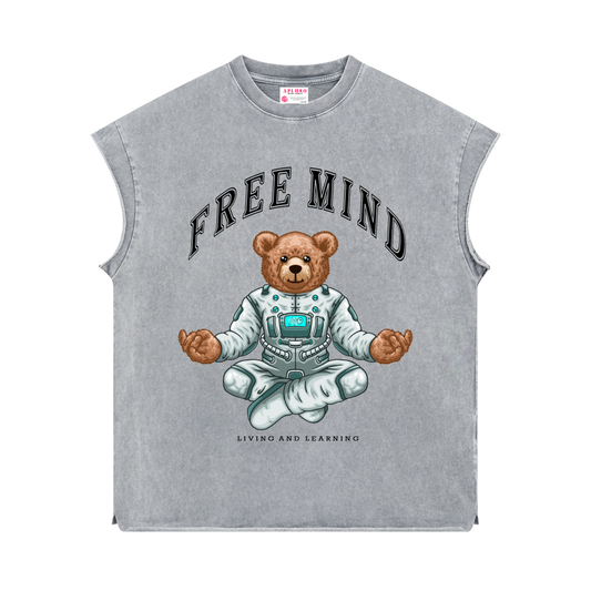 SLEEVELESS TANK TOP- LIGHT GREY