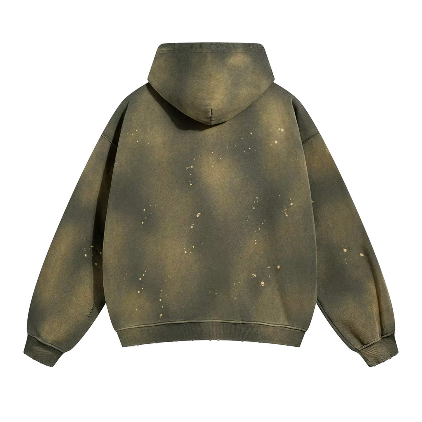 DISTRESSED DYED PULLOVER HOODIE