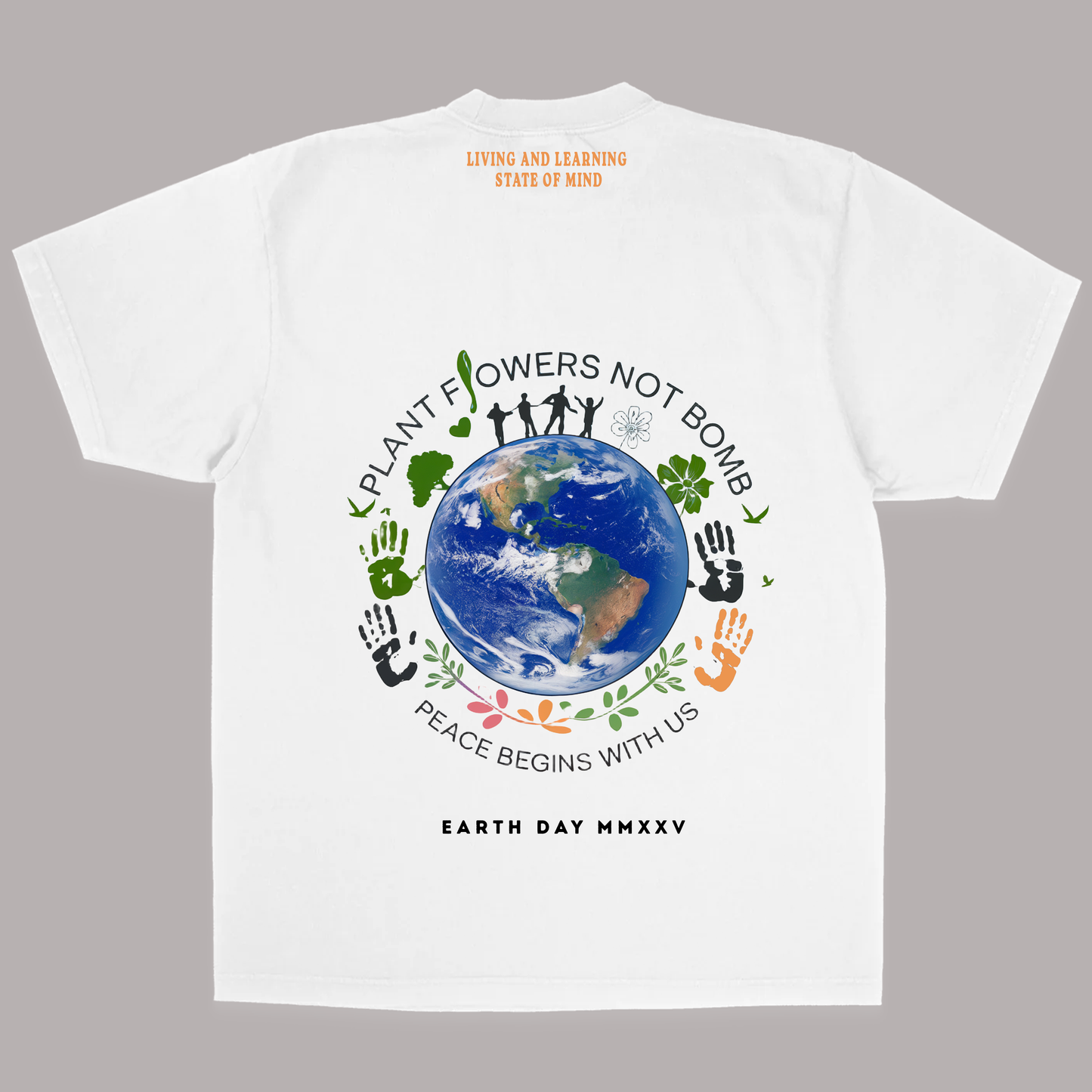 PLANT FLOWERS NOT BOMB GRAPHICS TSHIRT (EARTH DAY)