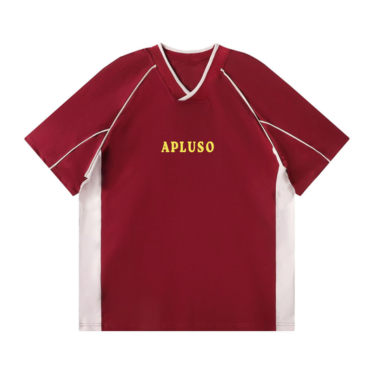 2-TONE RETRO V-NECK OVERSIZE TSHIRT