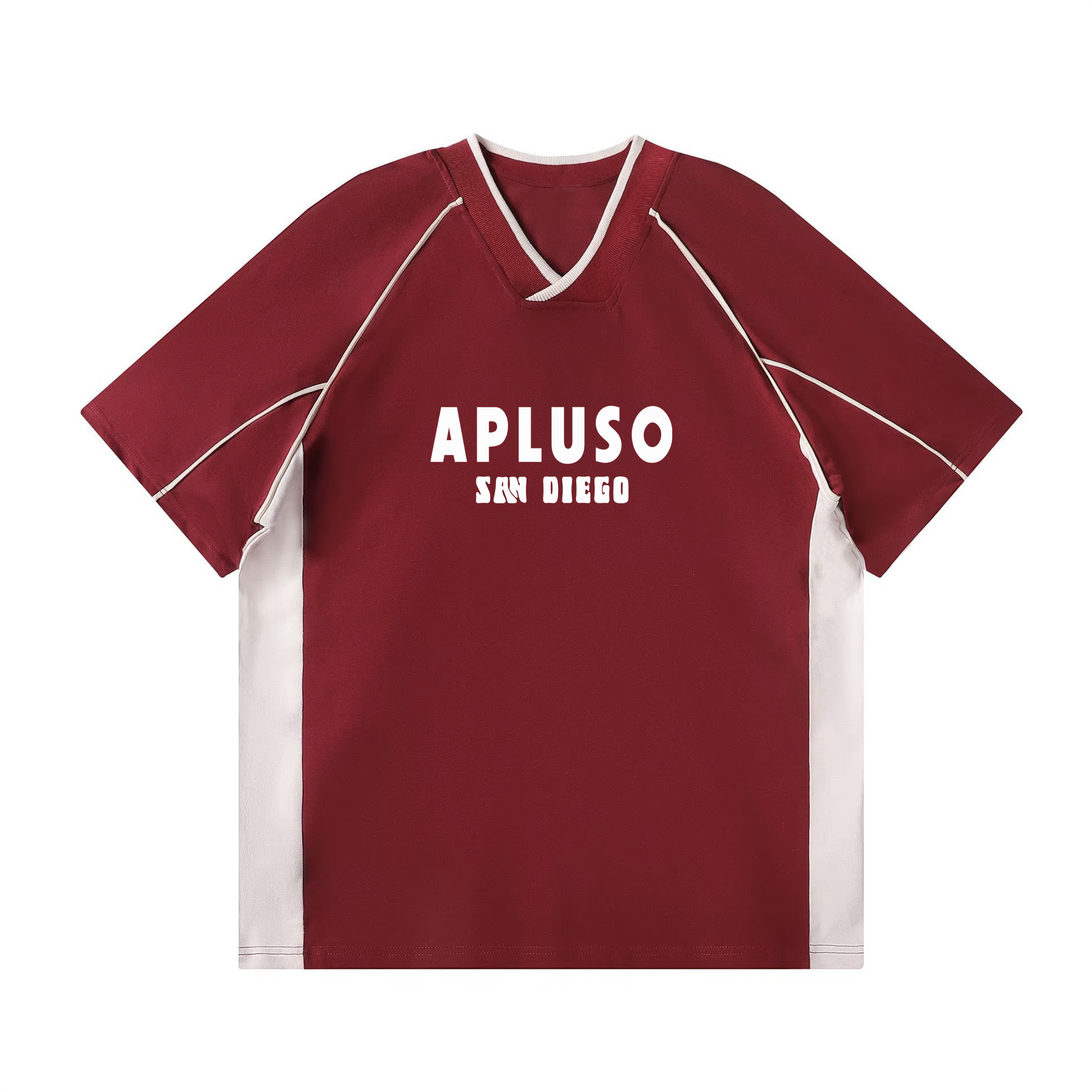 2-TONE RETRO V-NECK OVERSIZE TSHIRT