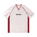 2-TONE RETRO V-NECK OVERSIZE TSHIRT (WHITE)