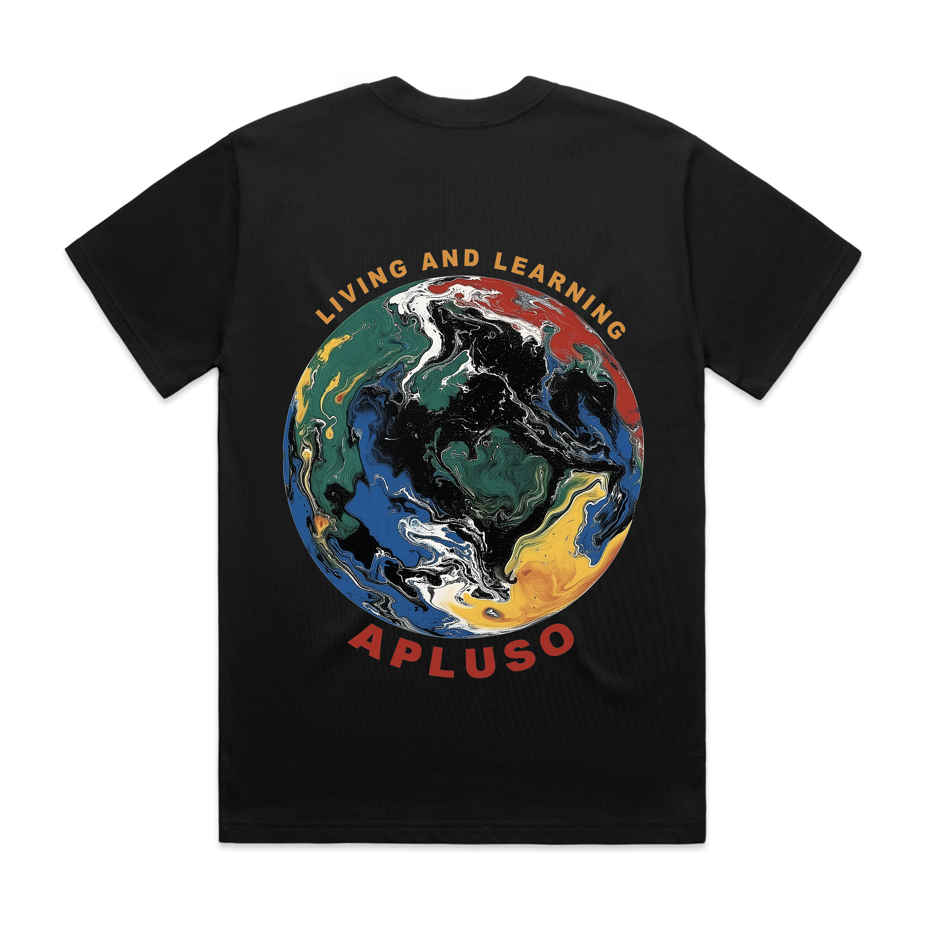 LIVING AND LEARNING GLOBE GRAPHICS OVERSIZE TSHIRT