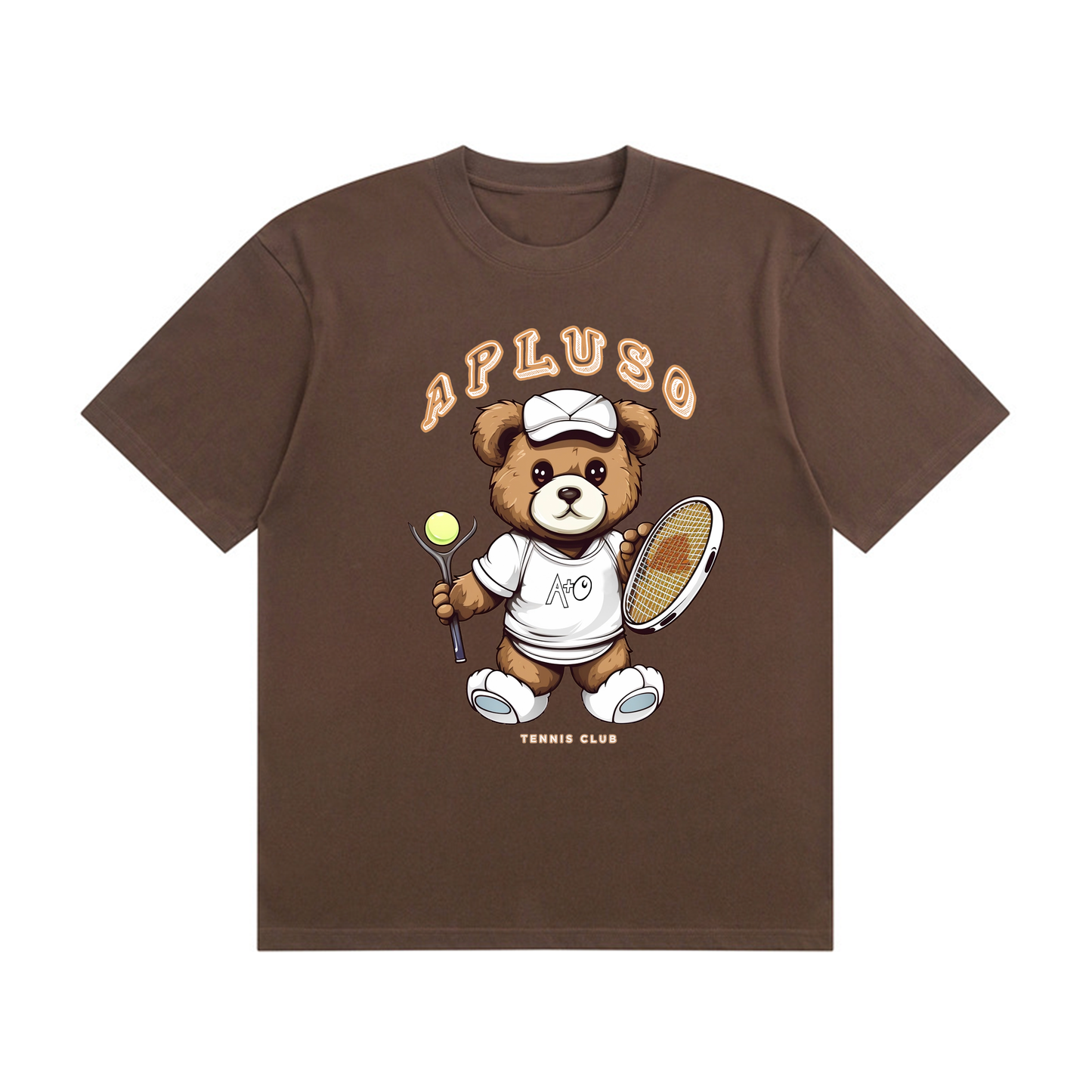 APLUSO TENNIS  - OVERSIZE BROWN TEE