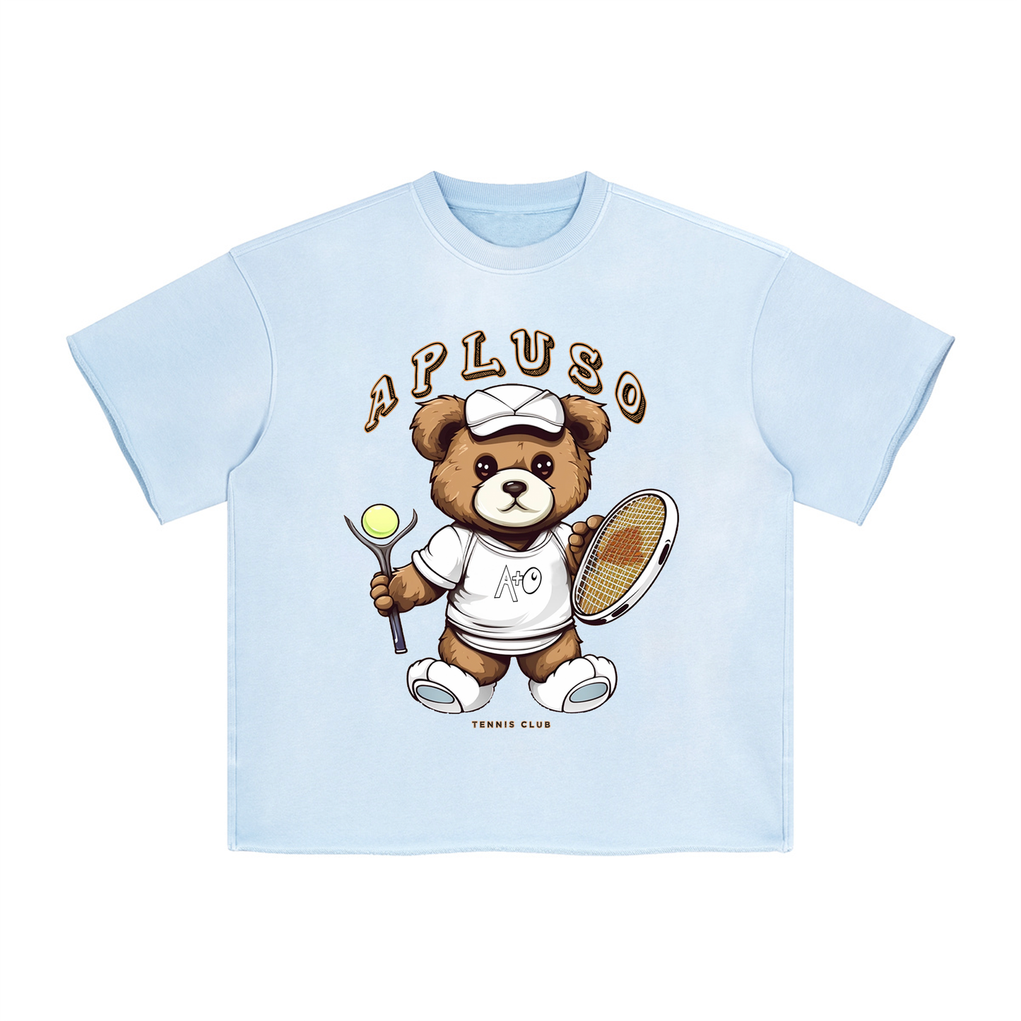 APLUSO TENNIS - FADED BLUE HEM BOXY TSHIRT