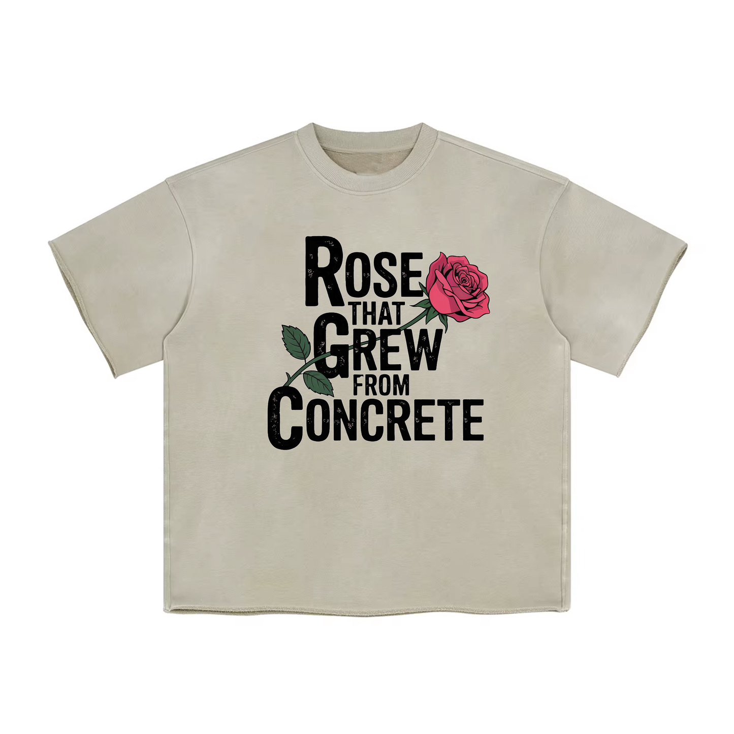 ROSE FROM CONCRETE - FADED HEM BOXY TSHIRT