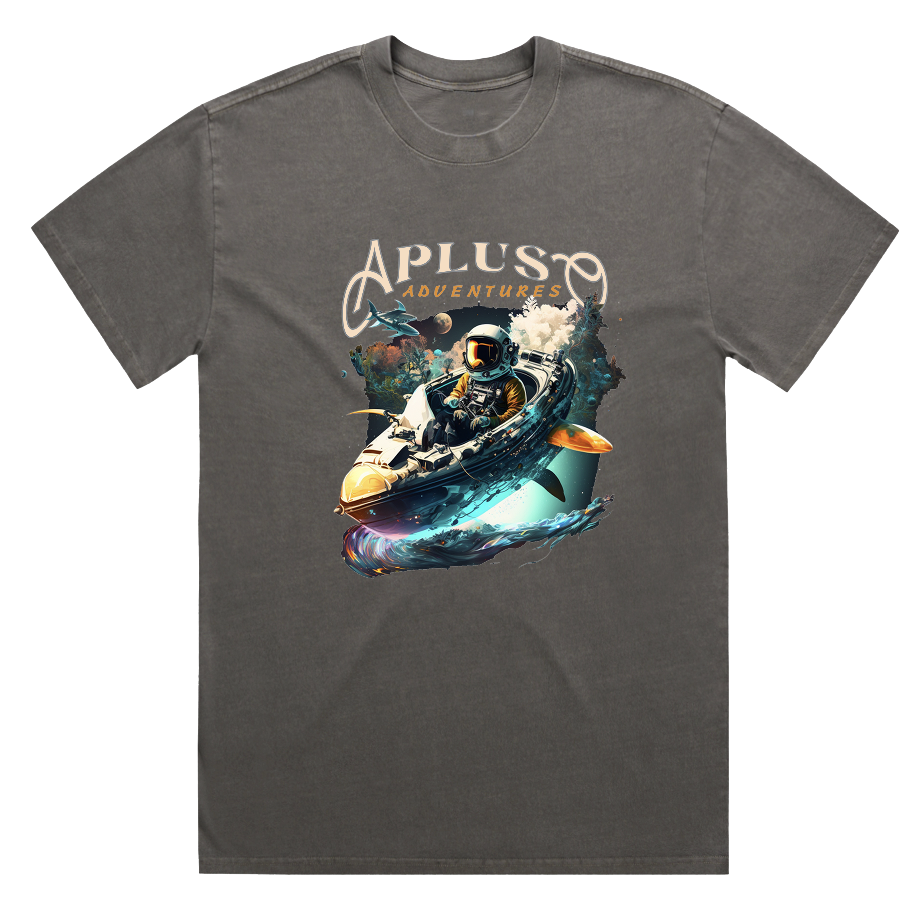 ASTRONAUT SPACESHIP ADVENTURE GRAPHICS OVERSIZE TSHIRT