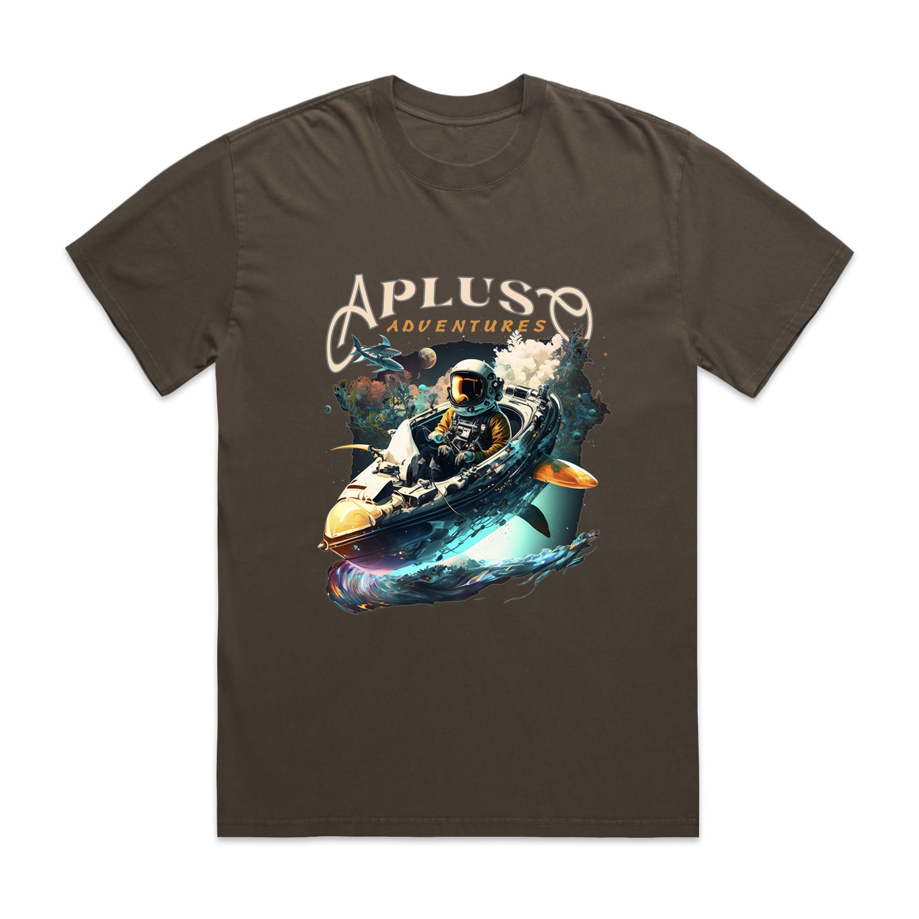 ASTRONAUT SPACESHIP ADVENTURE GRAPHICS OVERSIZE TSHIRT
