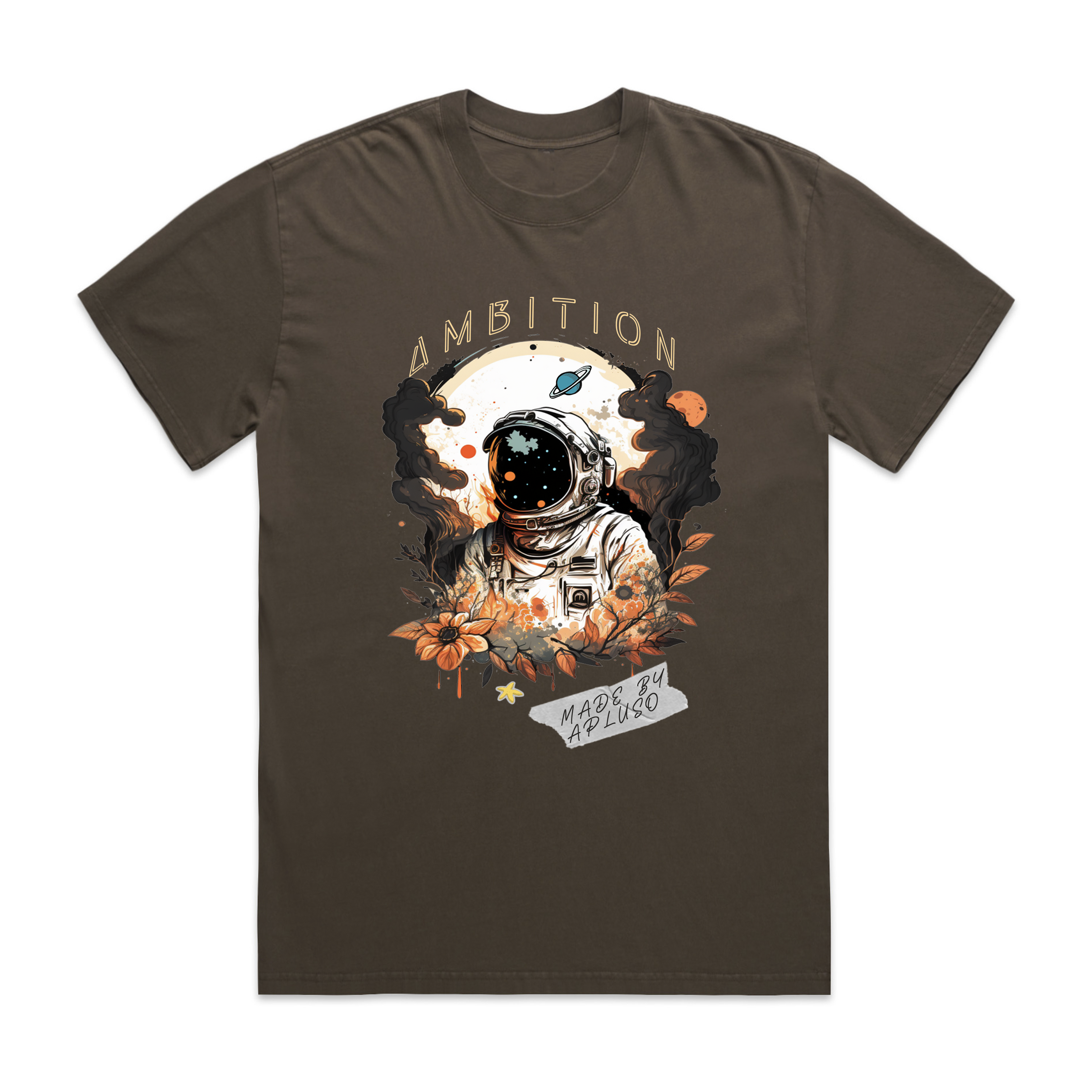 VINTAGE ASTRONAUT FLORAL GRAPHIC OVERSIZE TSHIRT