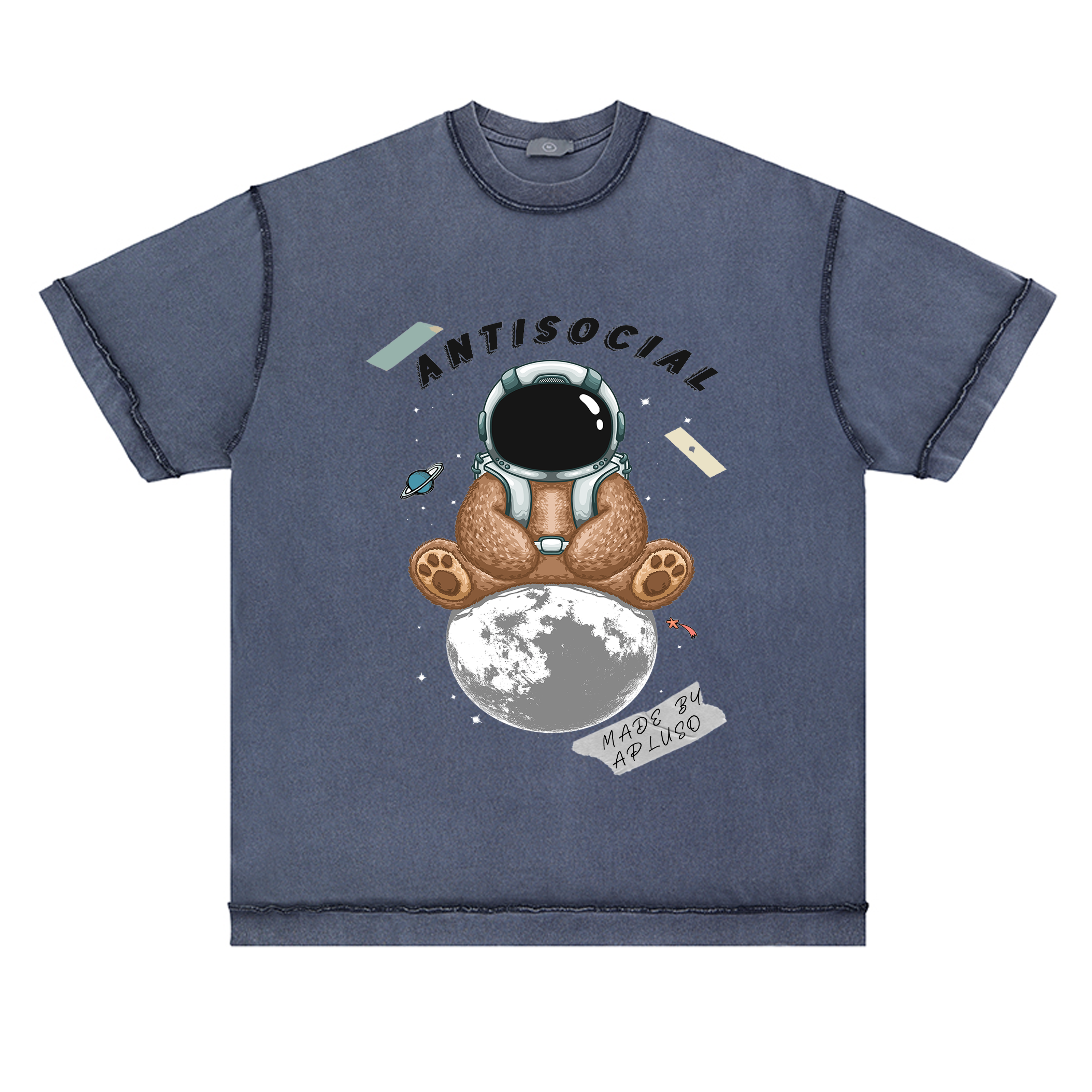 REVERSE TSHIRT - ANTISOCIAL ASTROBEAR GRAPHIC STREETWEAR TEE