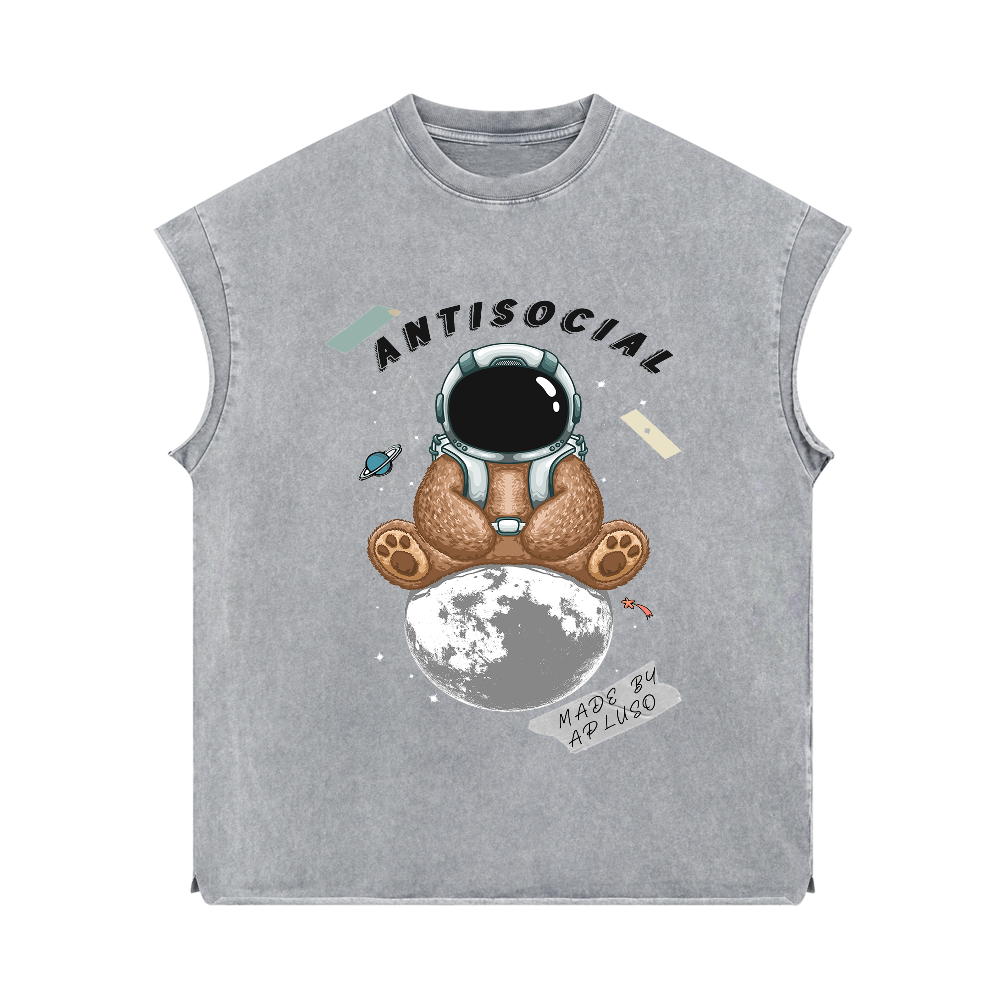 SLEEVELESS TANK TOP- LIGHT GREY