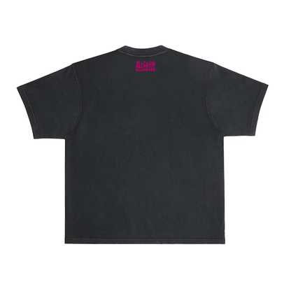LIVING AND LEARNING ASTRONAUT BEAR  - VINTAGE FADED BLACK TSHIRT