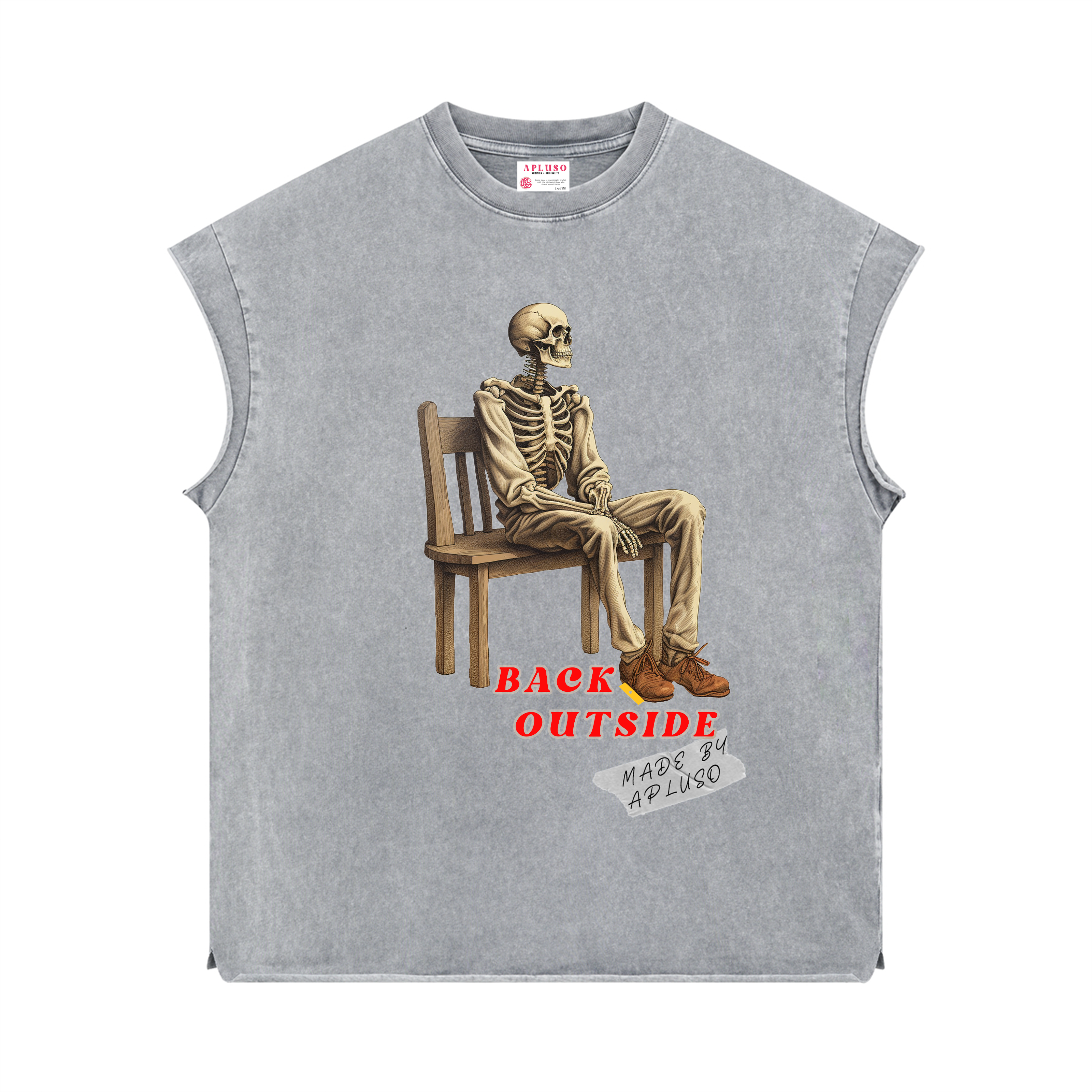 SLEEVELESS TANK TOP- LIGHT GREY
