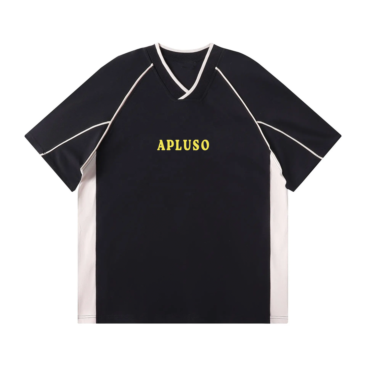 2-TONE RETRO V-NECK OVERSIZE TSHIRT