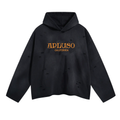Boxy Cropped and Distressed Pullover Hoodie - Black