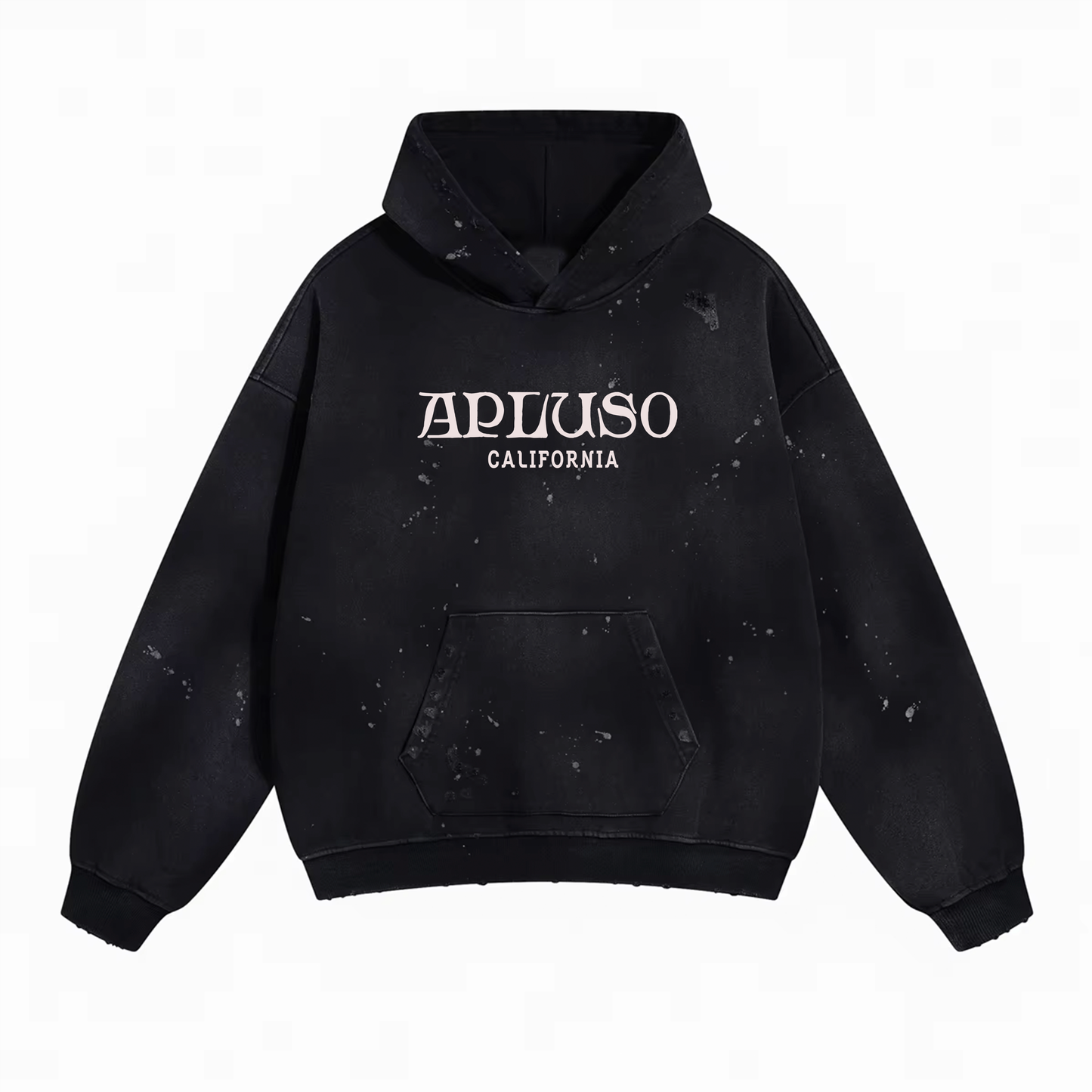 DISTRESSED DYED PULLOVER HOODIE