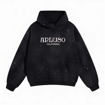 DISTRESSED DYED PULLOVER HOODIE