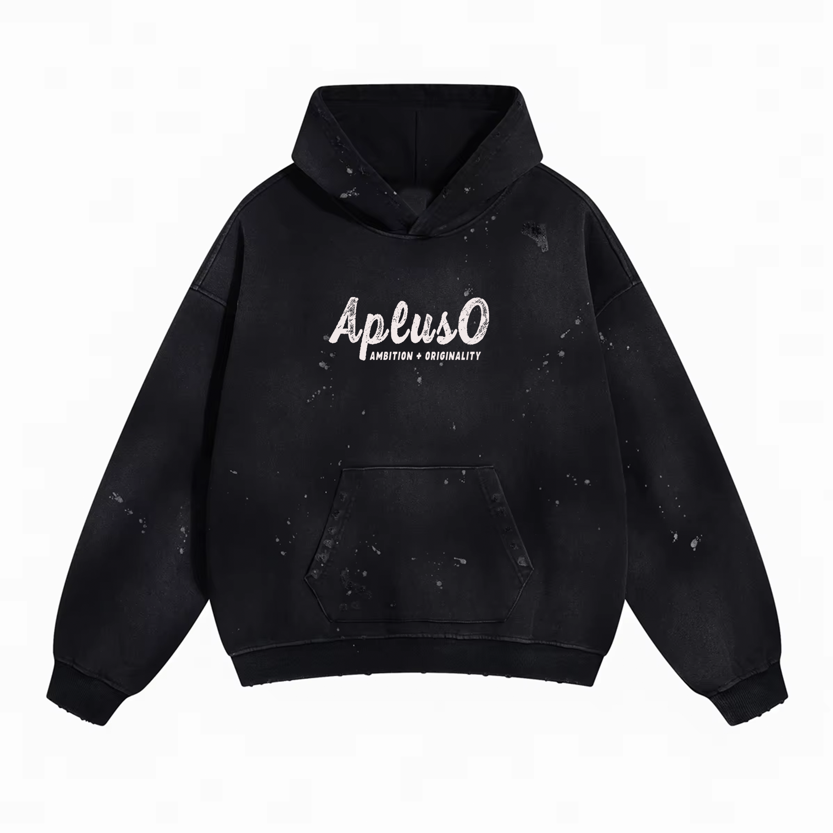 DISTRESSED DYED PULLOVER HOODIE