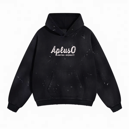 DISTRESSED DYED PULLOVER HOODIE