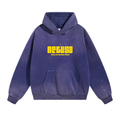 Distressed Dyed Pullover Hoodie - Dark Blue