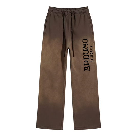 DISTRESSED DYED WASHED PANT - COFFEE