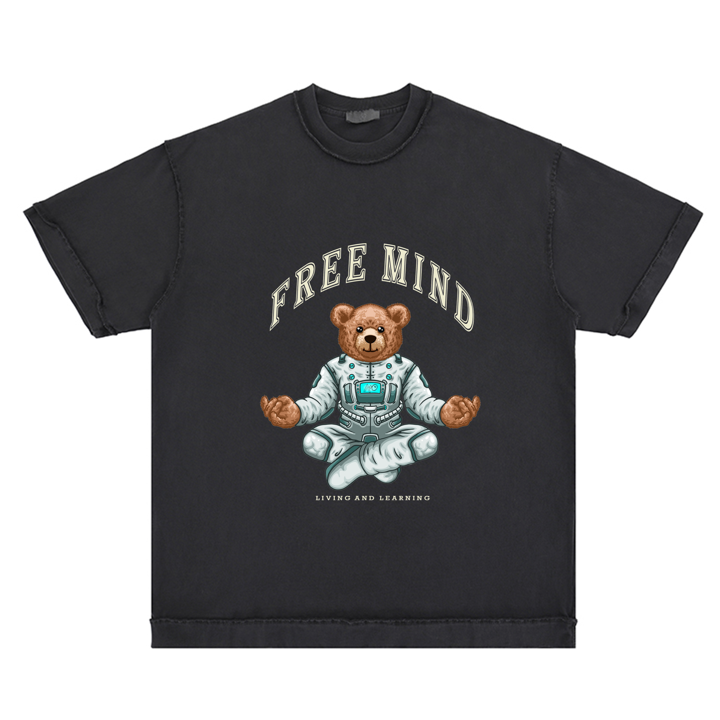REVERSE INSIDE OUT TSHIRT - FREE MIND ASTRO-BEAR YOGA GRAPHICS