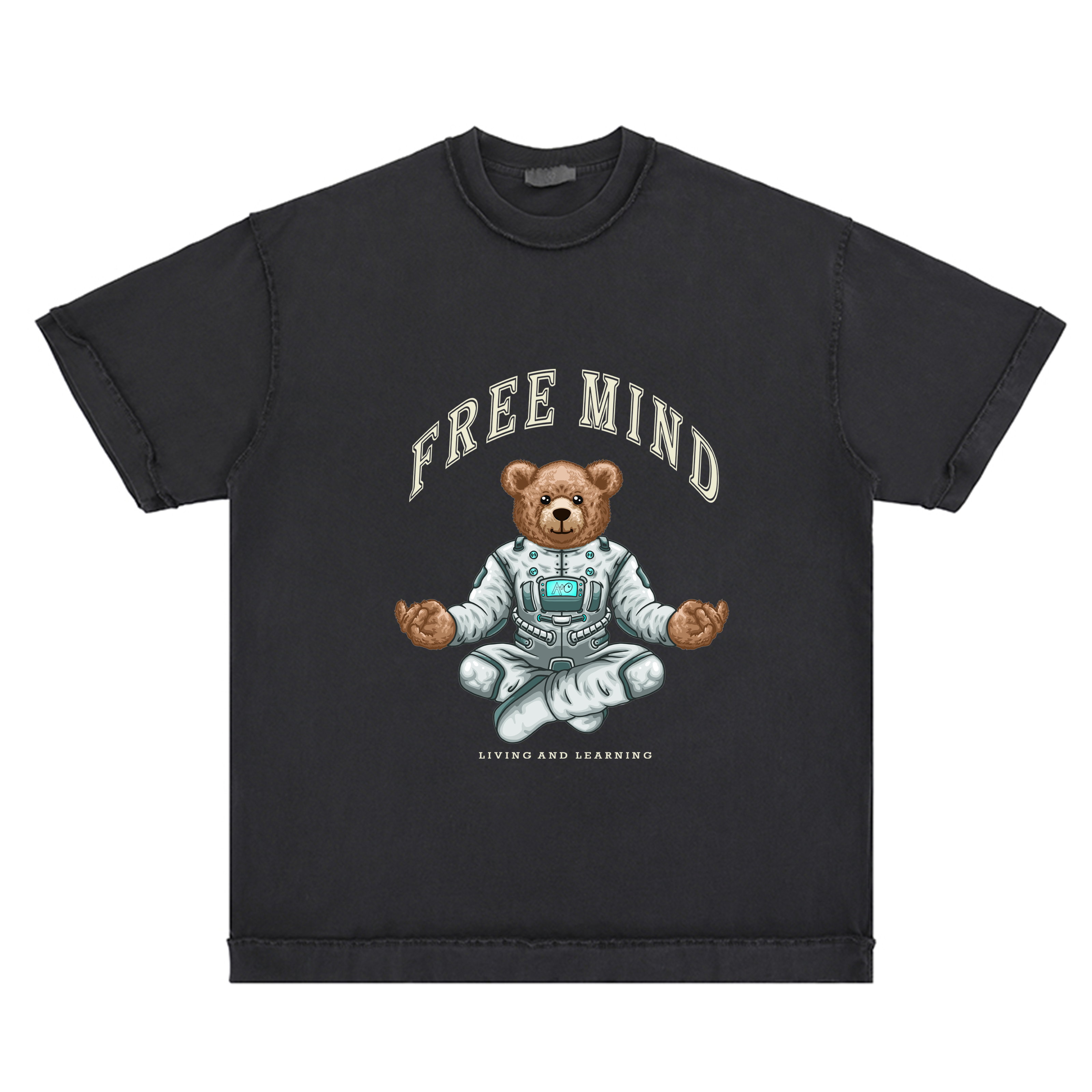 REVERSE INSIDE OUT TSHIRT - FREE MIND ASTRO-BEAR YOGA GRAPHICS