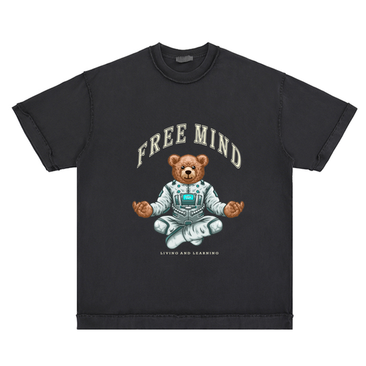 REVERSE INSIDE OUT TSHIRT - FREE MIND ASTRO-BEAR YOGA GRAPHICS