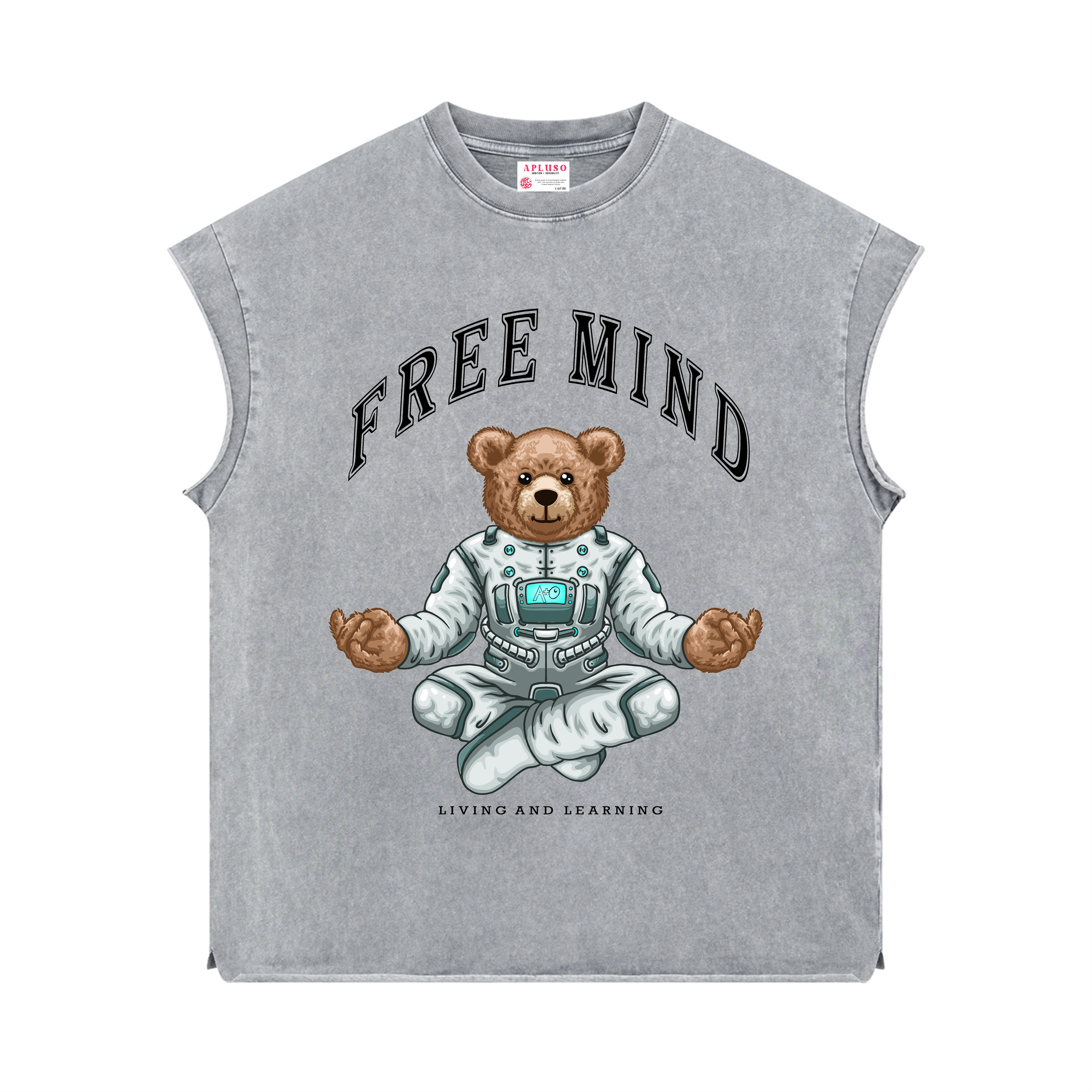 SLEEVELESS TANK TOP- LIGHT GREY