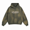 DISTRESSED DYED PULLOVER HOODIE