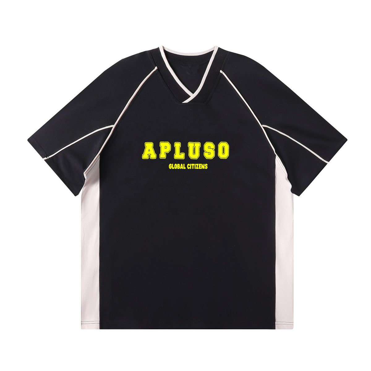2-TONE RETRO V-NECK OVERSIZE TSHIRT