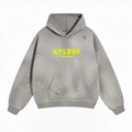 Distressed Dyed Pullover Hoodie - Grey