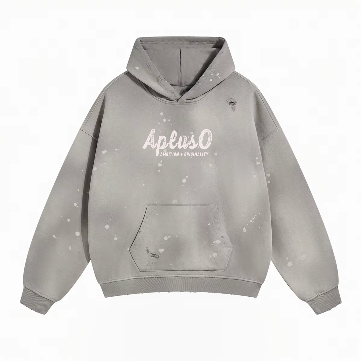 DISTRESSED DYED PULLOVER HOODIE