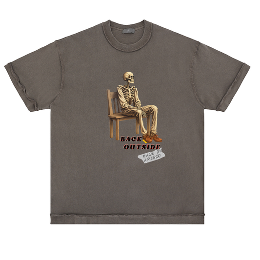 REVERSE TSHIRT- BACK OUTSIDE SKELETON GRAPHICS TEE