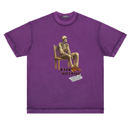 REVERSE TSHIRT- BACK OUTSIDE SKELETON GRAPHICS TEE