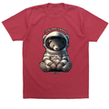 LIVING AND LEARNING ASTRONAUT BEAR  - WASHED RED TEE