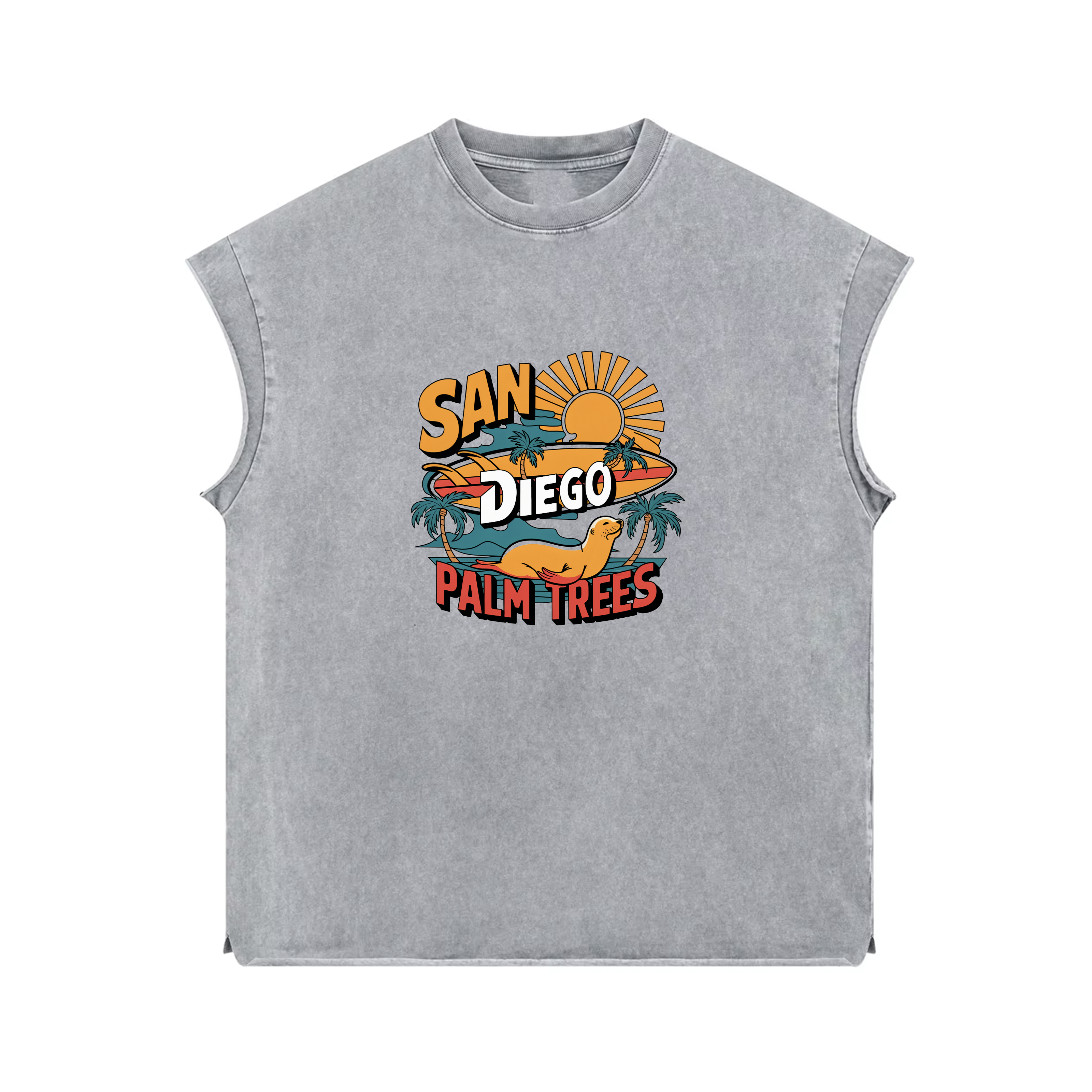 San Diego Palm Trees Sleeveless Tank Top