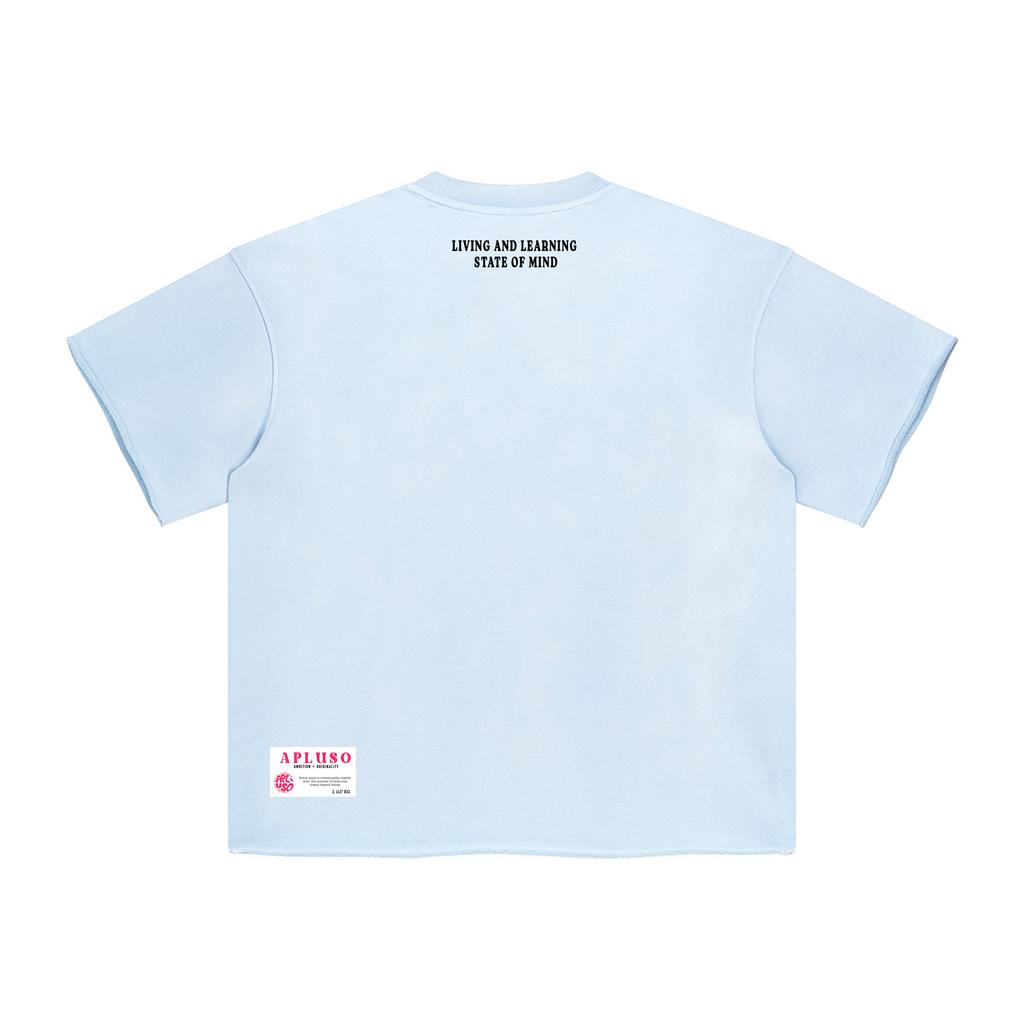 APLUSO TENNIS - FADED BLUE HEM BOXY TSHIRT